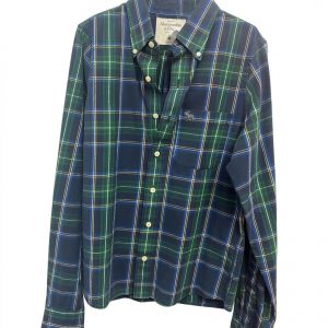 Camisa de Cuadros Abercrombie & Fitch – Azul y Verde – Talla M