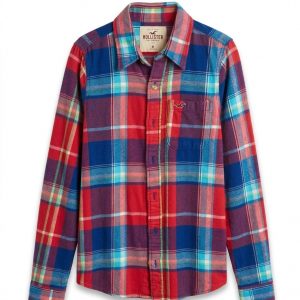 Camisa Hollister de Cuadros Multicolor – Estilo Casual – Talla M