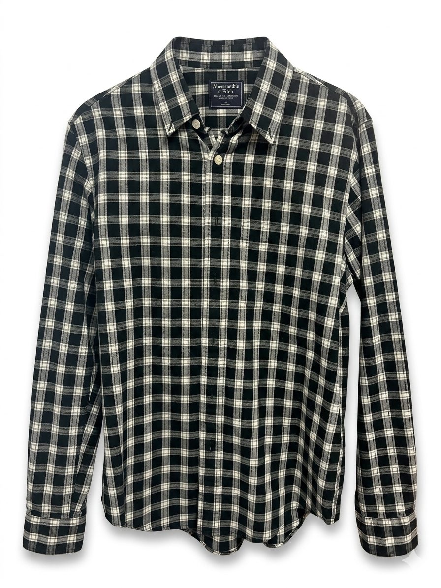 Camisa Abercrombie & Fitch – Cuadros Blanco y Negro – Talla L 1 Camisa Abercrombie & Fitch – Cuadros Blanco y Negro – Talla L