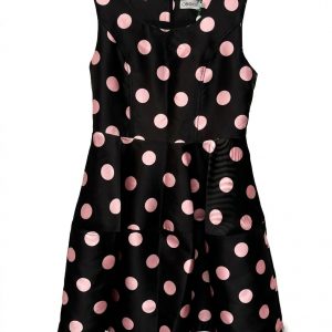 Vestido de Fiesta Cookie – Lunares Rosas y Falda con Vuelo – Talla 42